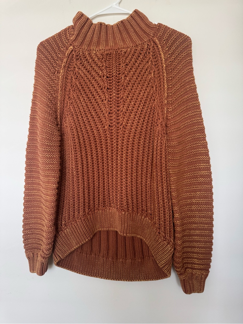 Mystree Rust Thick Cable Knit Turtleneck Sweater L